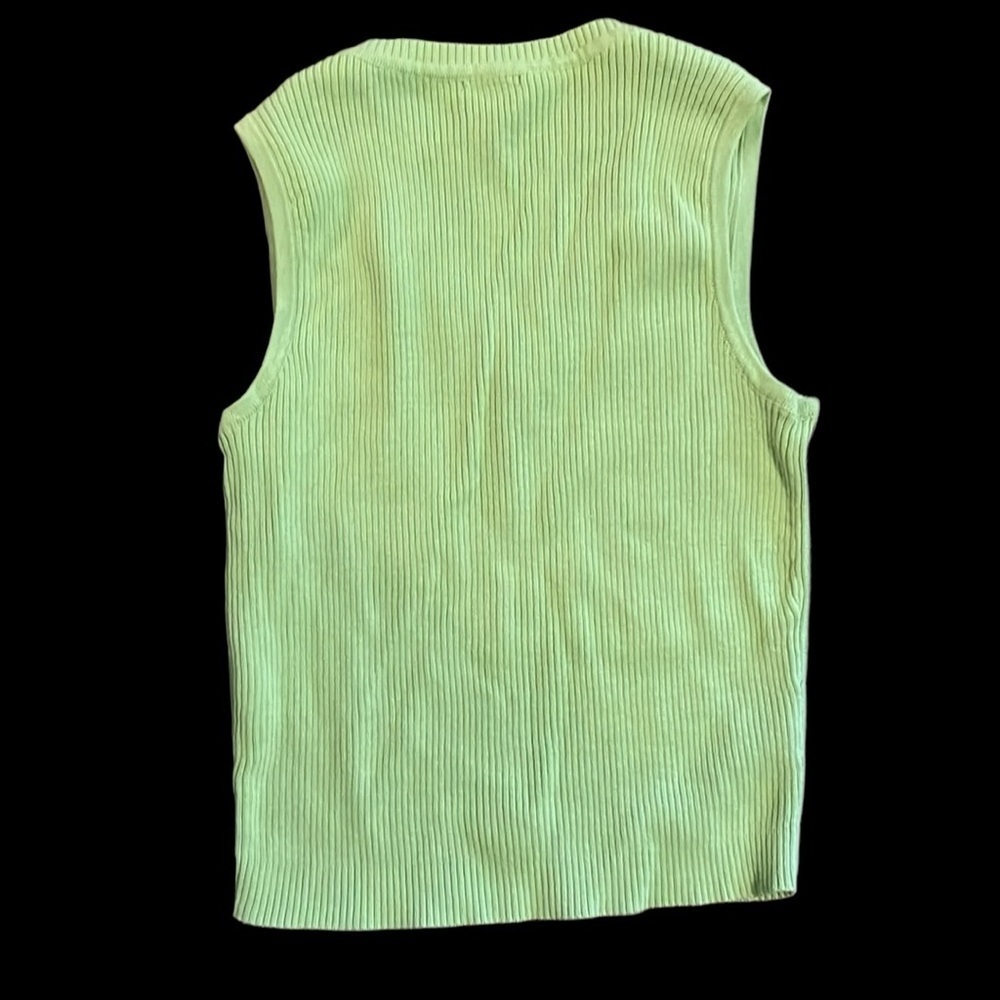 J. Galt green sleeveless ribbed sweater tank top. - Picture 2 of 4